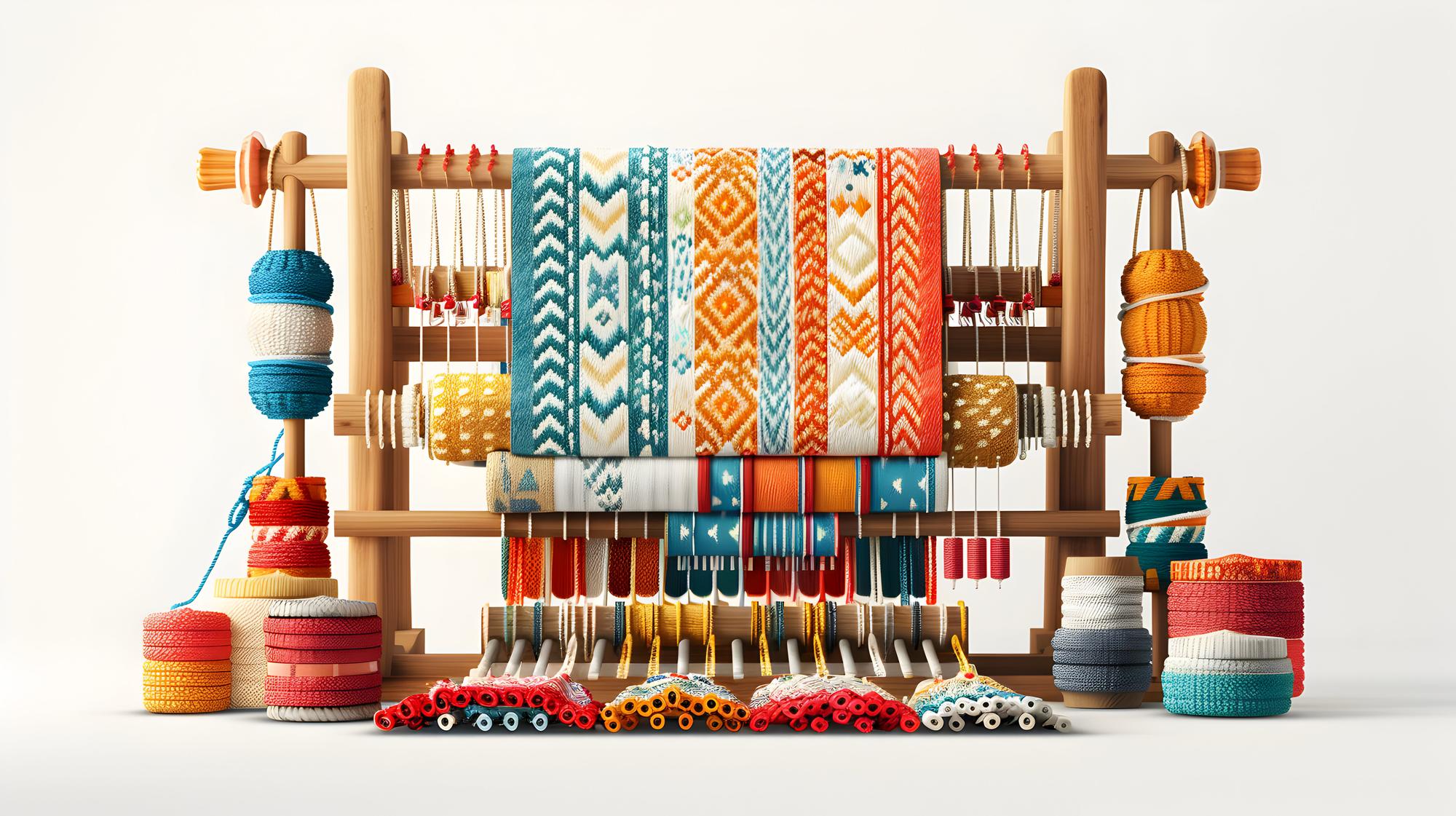 large embroidered textile with bold pattern